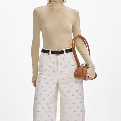 Sarı Viskon Örgü Üst