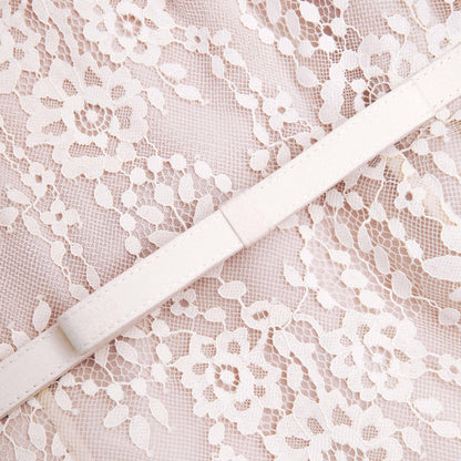 Beyaz Dantel Midi Elbise