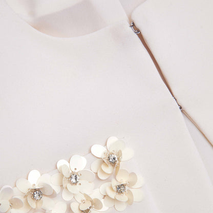 Krem Krep 3D Pullu Ceket