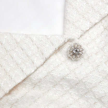 Krem Bukle Detaylı Uzun Elbise