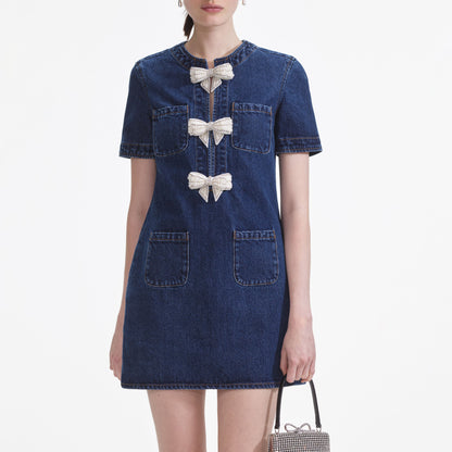 Kot Fiyonklu Mini Elbise