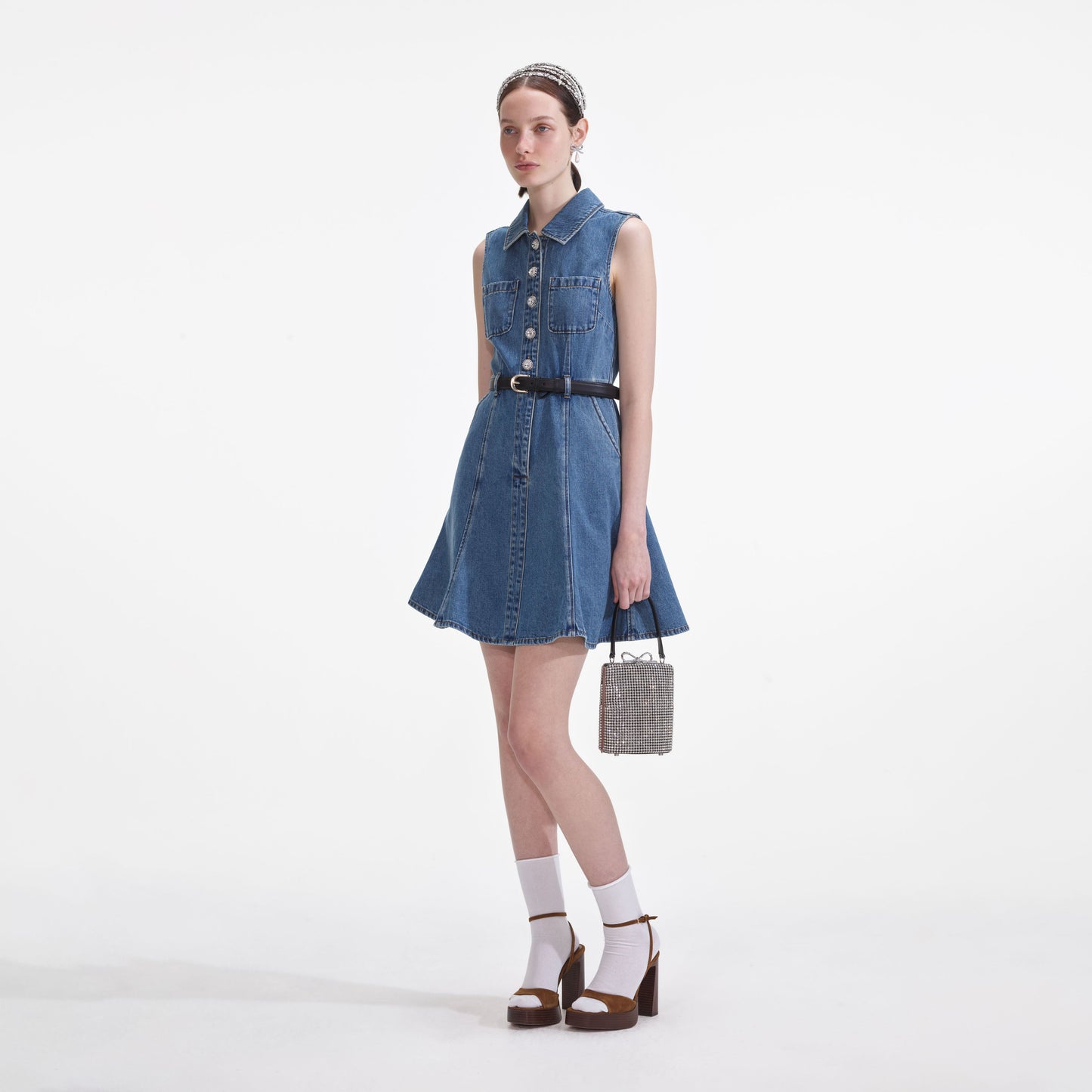 Kot Kolsuz İnci Mini Elbise