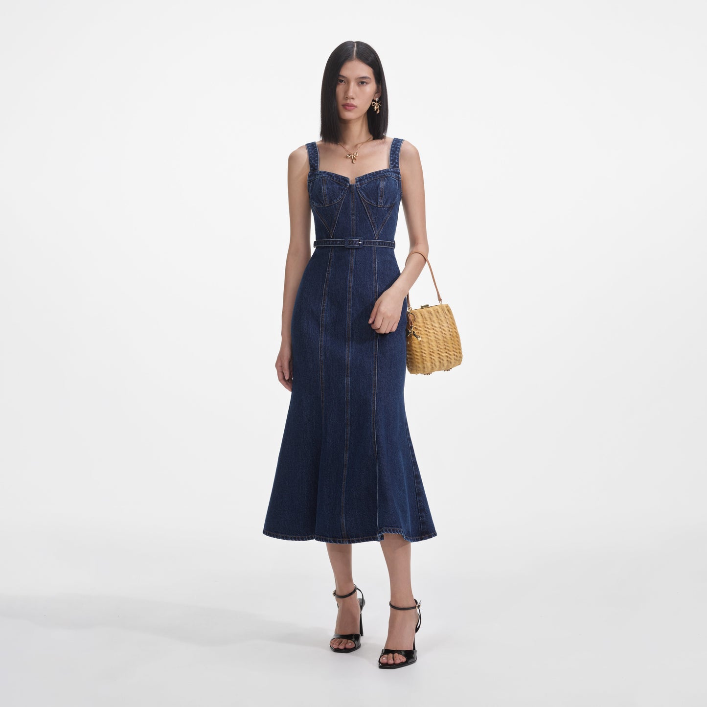 Kot Kalp Yaka Midi Elbise