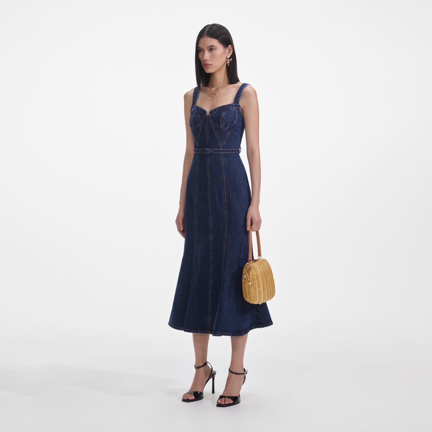 Kot Kalp Yaka Midi Elbise