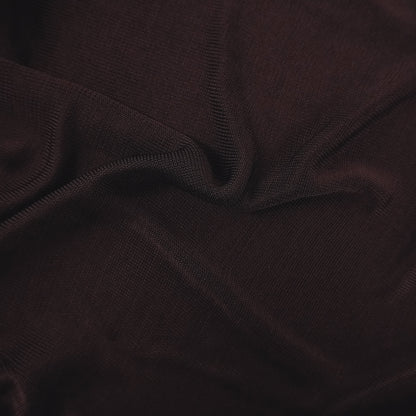 Kahverengi Viskon Örme Uzun Elbise