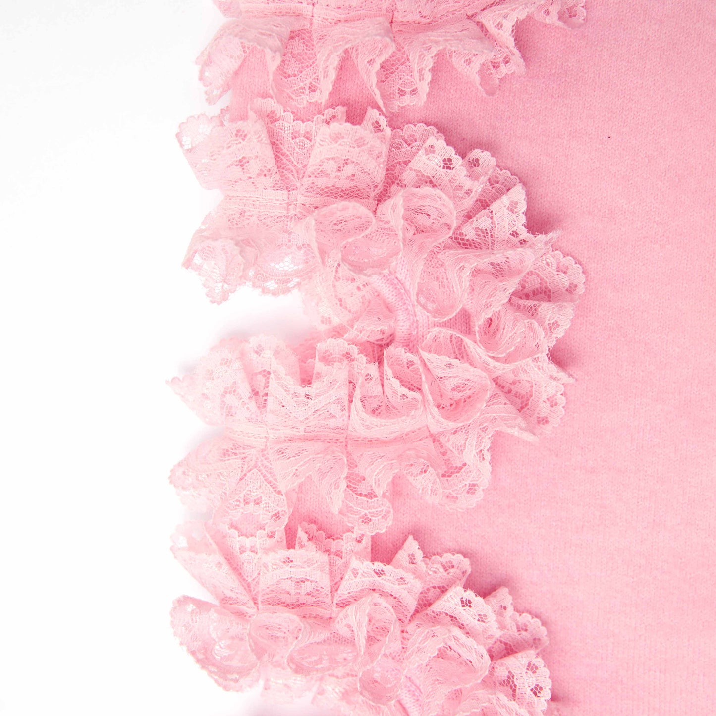 Pembe Kesik Dantel Detaylı Hırka