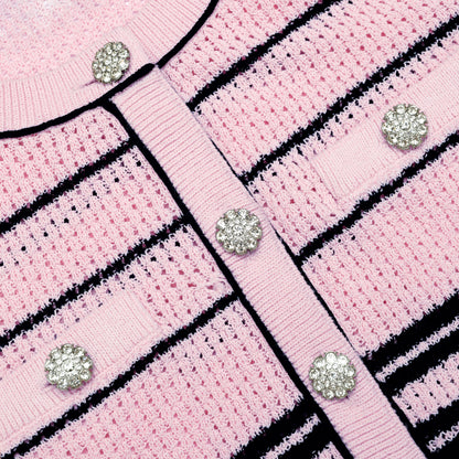 Pembe Çizgili Hırka