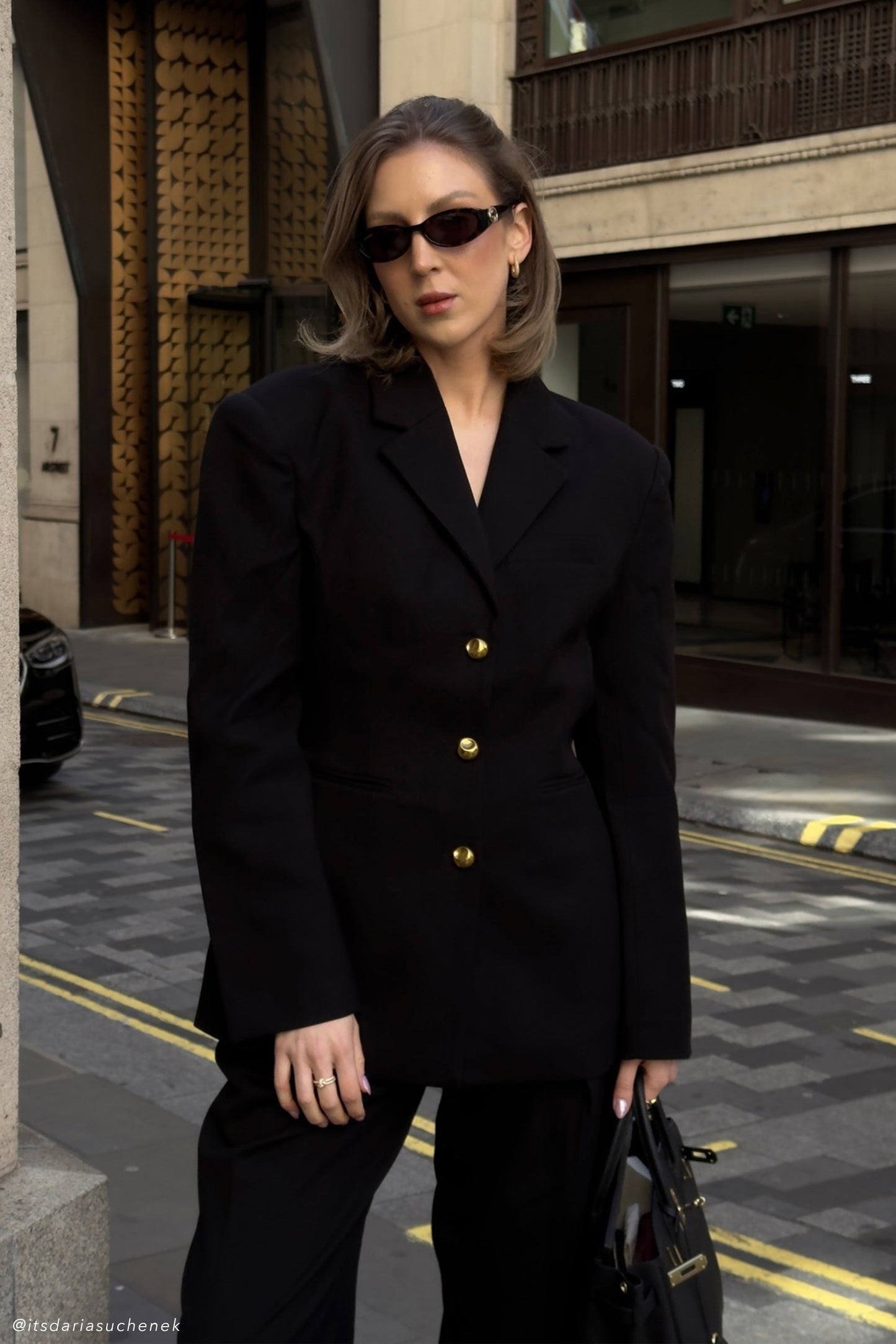 Bellamy Büzgülü Blazer - Siyah